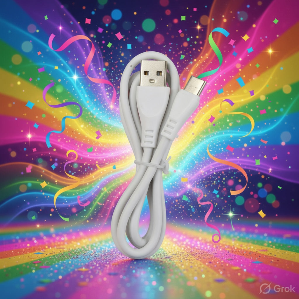 Type C USB Fast Charging Data Cable, White, 2.4 Amp, 1 Meter, Male-to-Male Connector, 6 Months Warranty