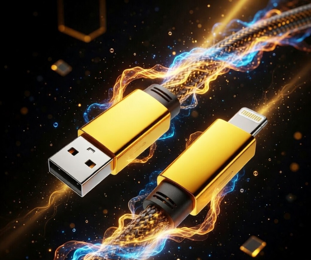 4 in 1 Metal Alloy Fast Charging Cable, 65W USB to Type-C, iPhone, USB-C to USB-C, Data Transfer Cable with Gold Connectors