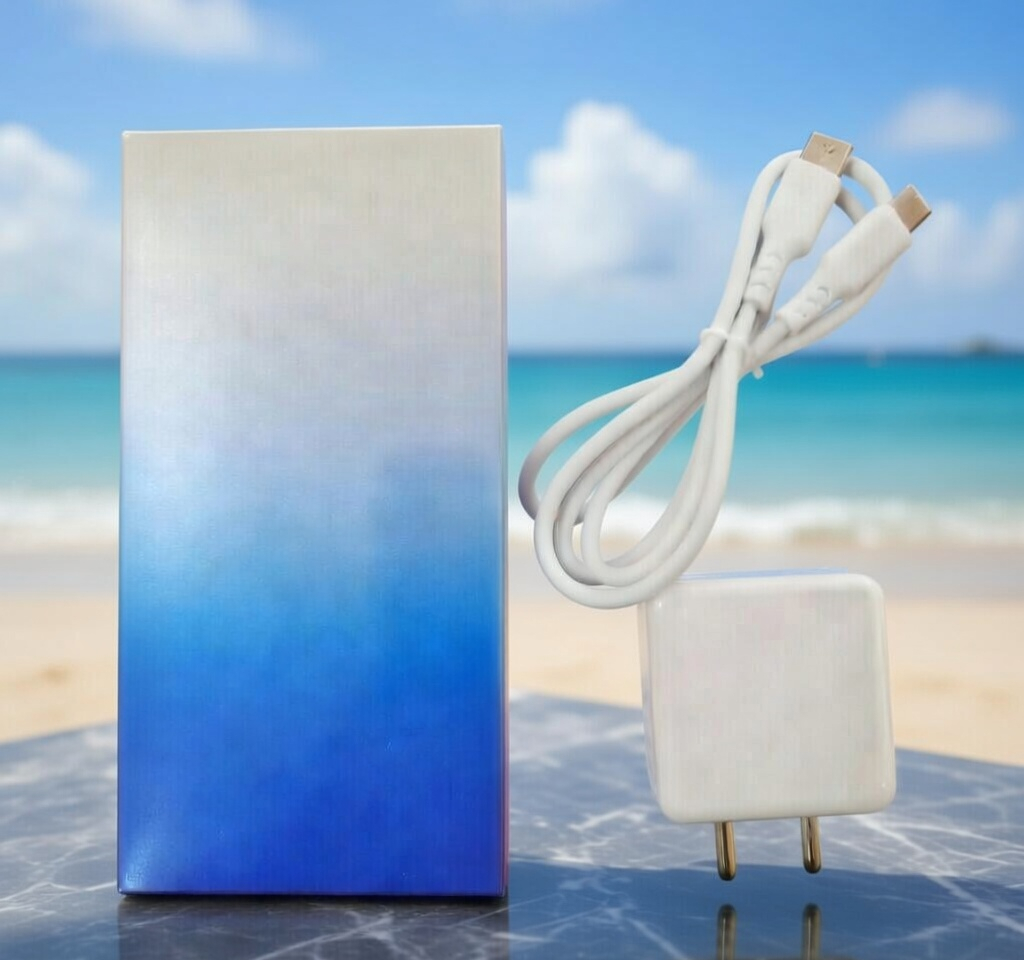 Adapter Charger with Type C Charging Cable Set, White, Compact USB Wall Plug