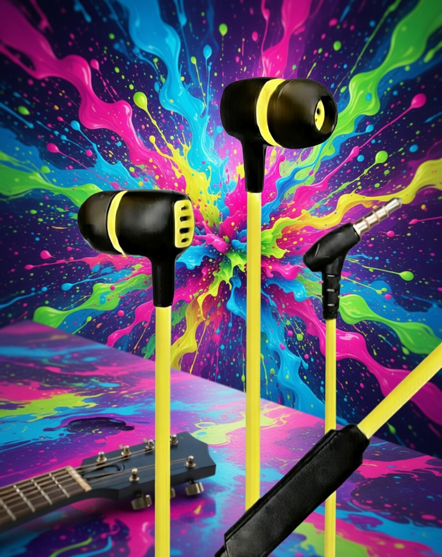 Colorful Wired Earphones with Microphone, in-Ear Headphones with 3.5mm Jack, Blue White Green