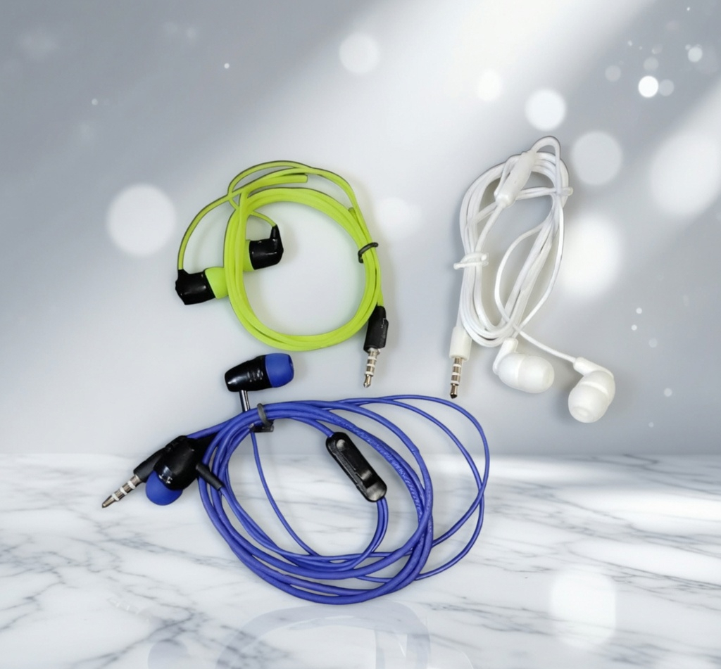 Colorful Wired Earphones with Microphone, in-Ear Headphones with 3.5mm Jack, Blue White Green