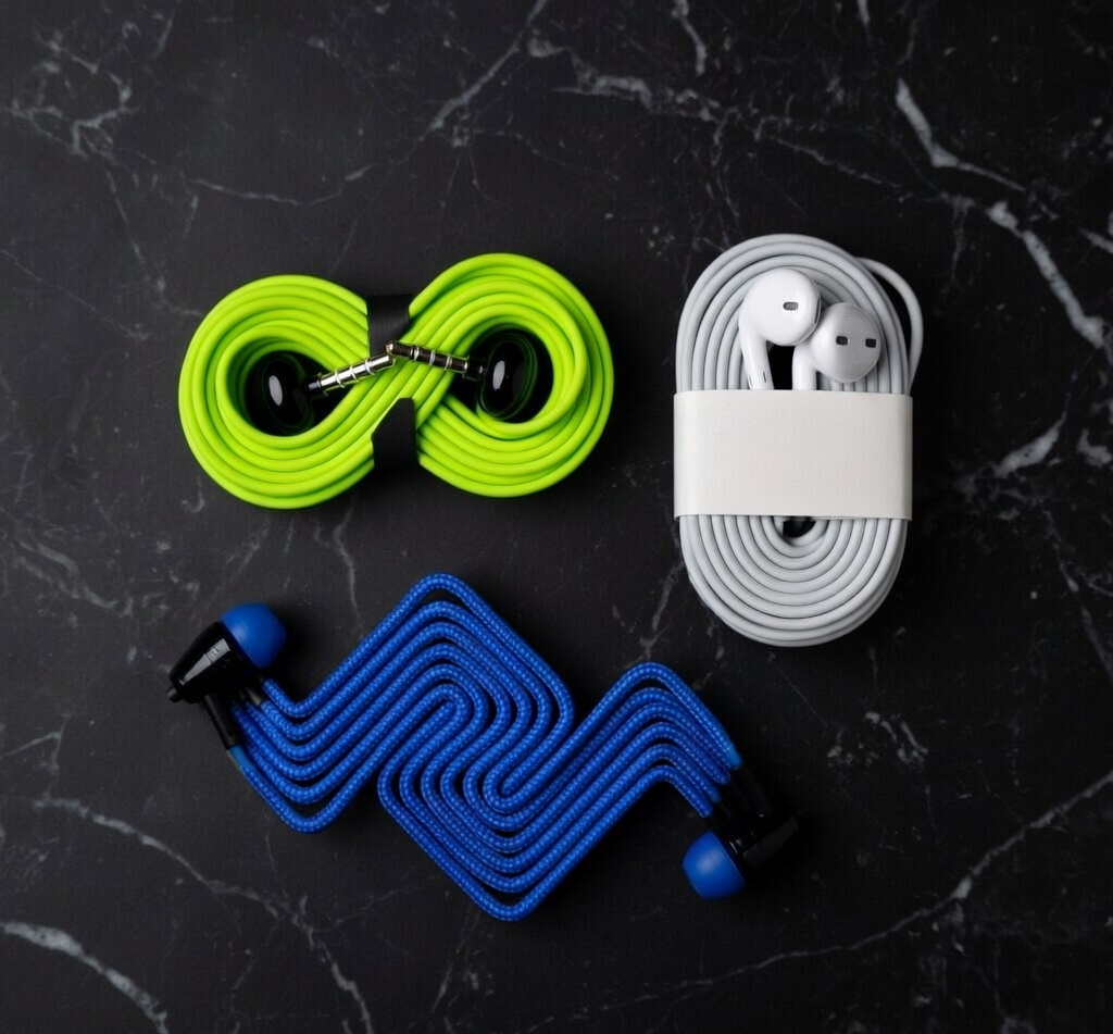 Colorful Wired Earphones with Microphone, in-Ear Headphones with 3.5mm Jack, Blue White Green