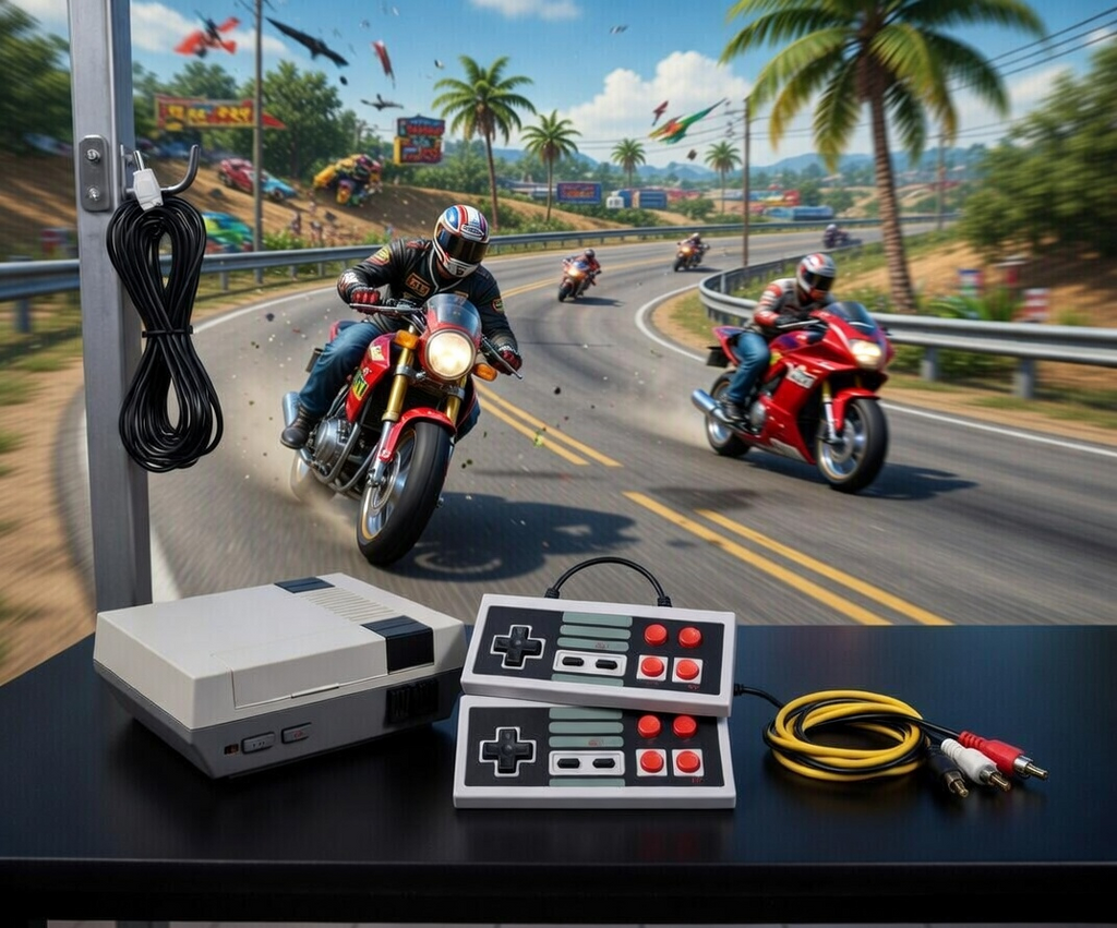 Video Game Console for TV, Built-in 620 Classic Games, with 2 Controllers and AV Cable