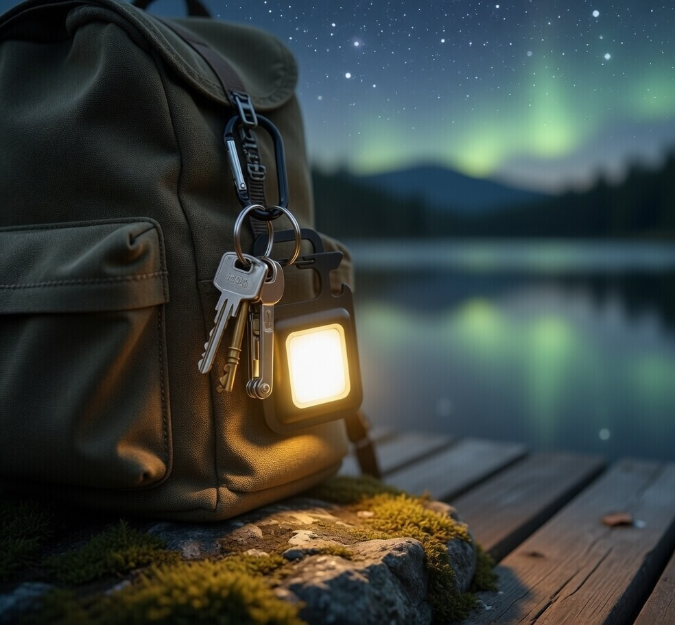 Mini COB LED Keychain Flashlight, USB Rechargeable, 3 Modes, with Carabiner Clip, Portable Work Light for Camping