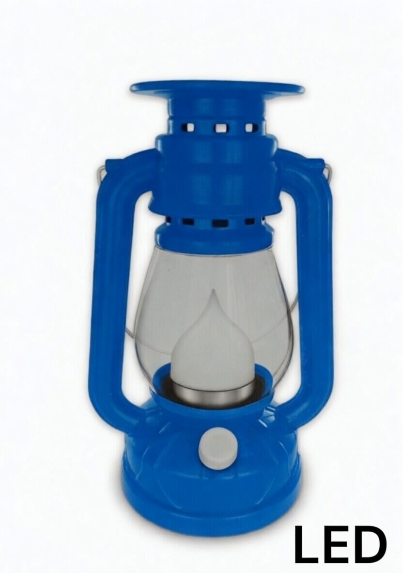 Rechargeable Vintage LED Lantern, Hand-Held Camping Lamp with Multiple Modes, Available in Red, Blue, and Green