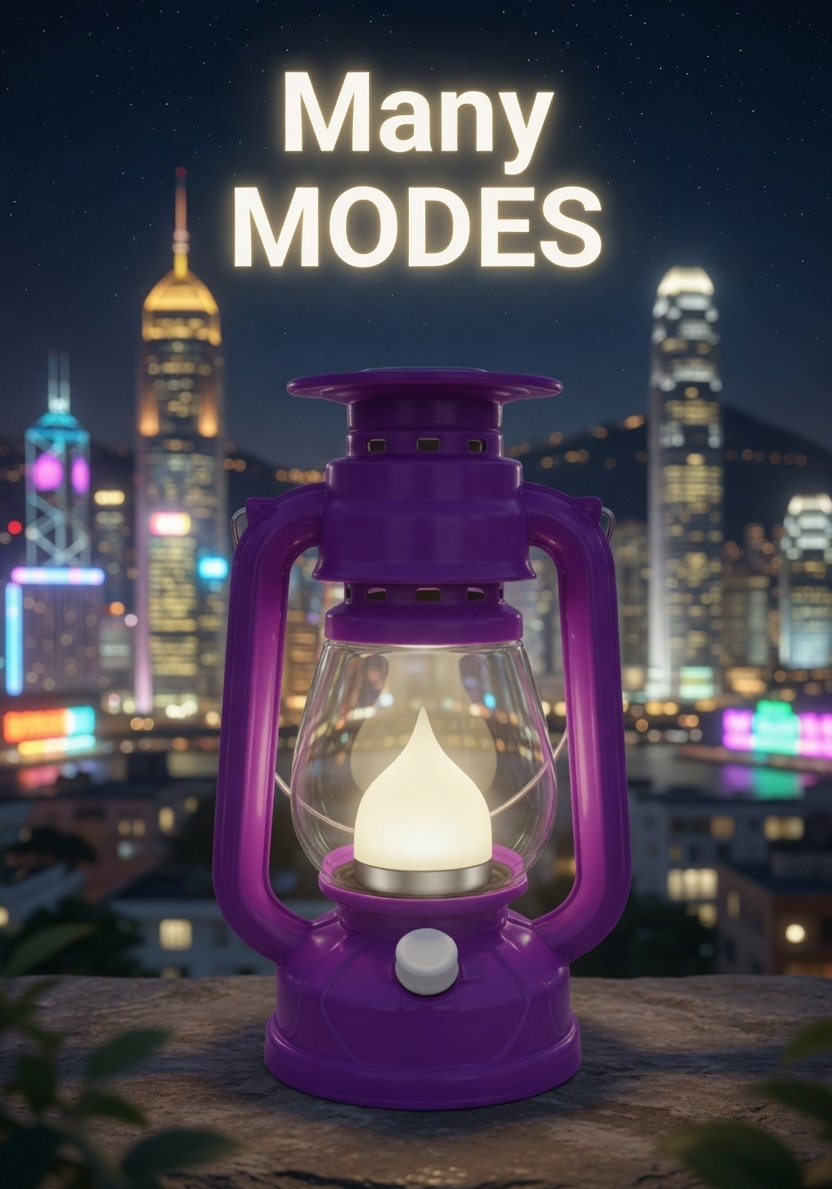 Rechargeable Vintage LED Lantern, Hand-Held Camping Lamp with Multiple Modes, Available in Red, Blue, and Green