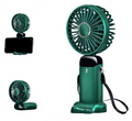 Portable Handheld Mini USB Fan with Phone Holder, LED Display, Neck Strap, Foldable, Rechargeable