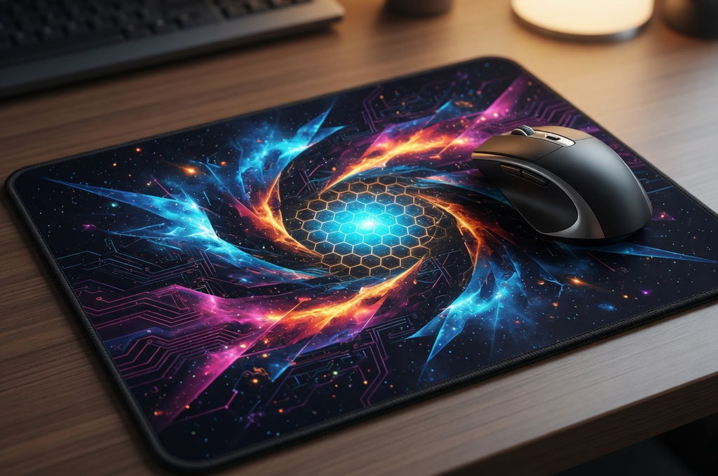Gaming Mouse Pad, Non-Slip Desk Mat, Cosmic Spiral Design. Various Designs and Colors, Choice Unavailable