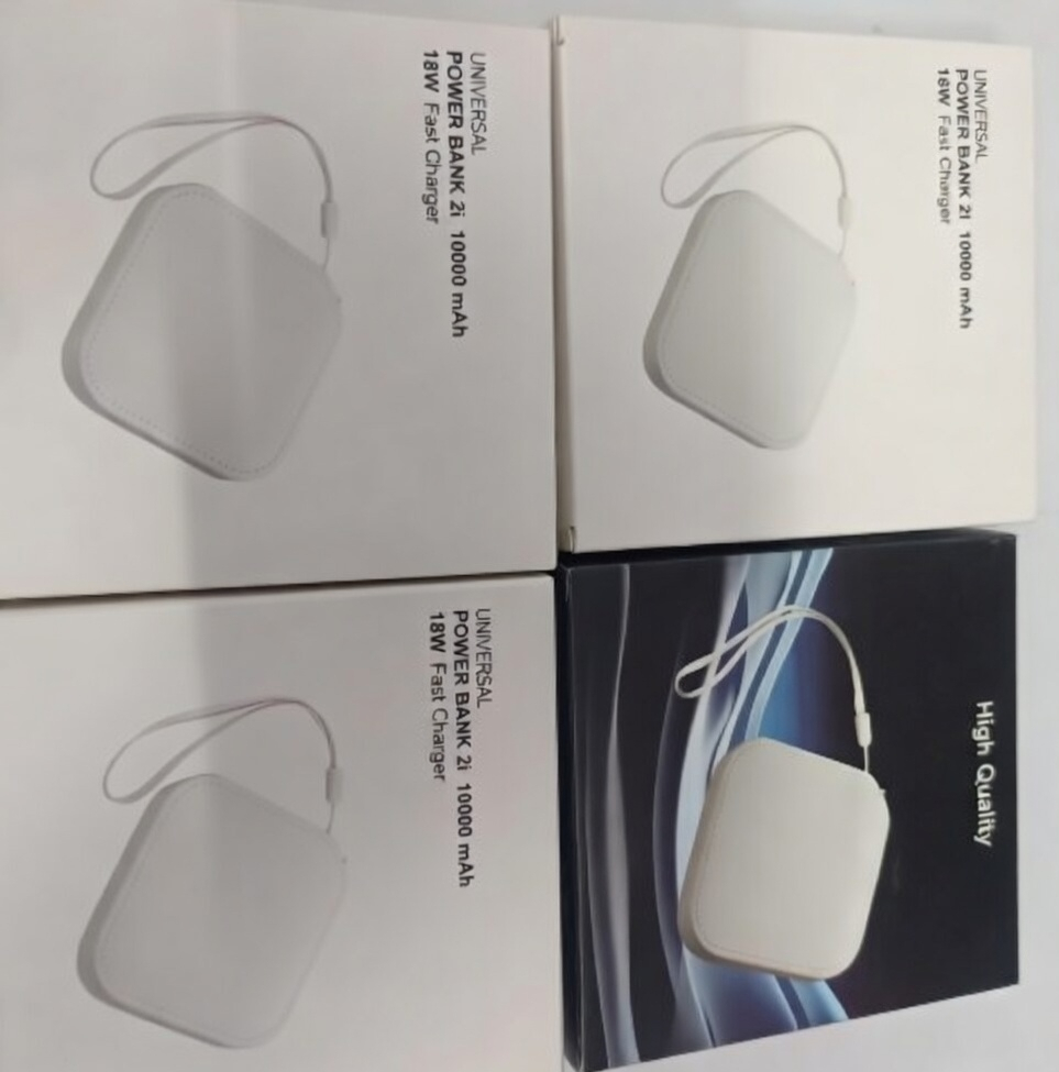 10000 mAh Power Bank (White, Lithium, for Mobile, Earbuds, Smartwatch, Tablet, Trimmer, Speaker)
