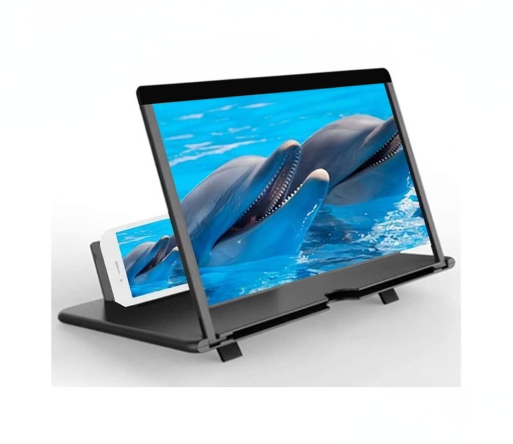 Phone Screen Magnifier, Foldable Smartphone Video Amplifier with Stand, for Home and Outdoor Travel Use