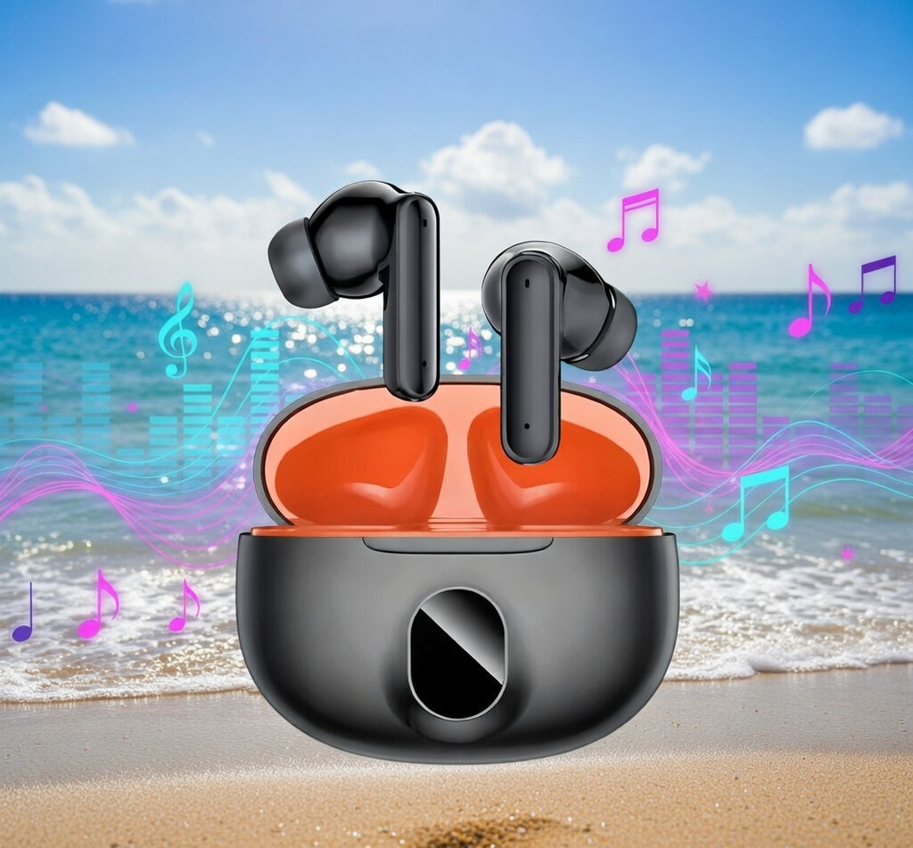 Wireless Earbuds with Digital Display, True Wireless Bluetooth Earphones with Charging Case