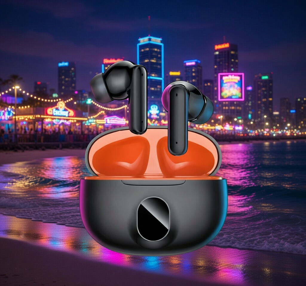 Wireless Earbuds with Digital Display, True Wireless Bluetooth Earphones with Charging Case